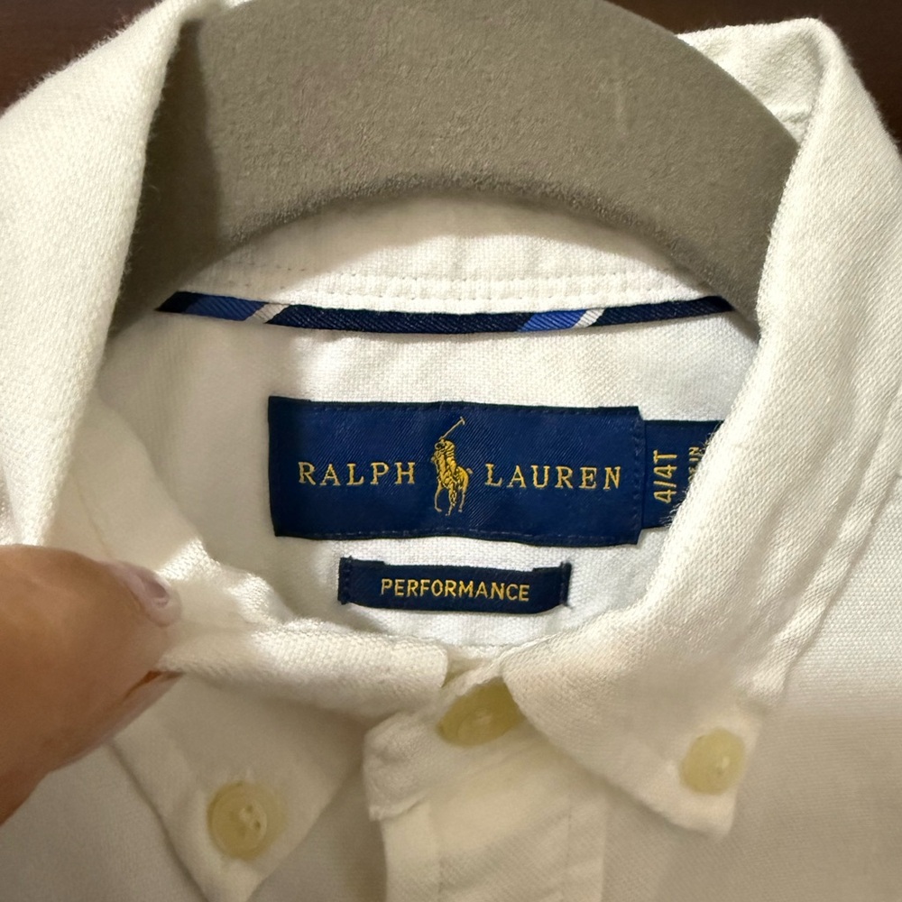 Polo Ralph Lauren Toddler Performance Oxford Button- up Short Sleeves | white - Picture 3 of 3